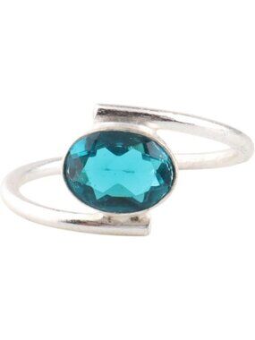 Apatite Elegant 8X6mm Bezel Set Gemstone 925 Silver Statement Ring